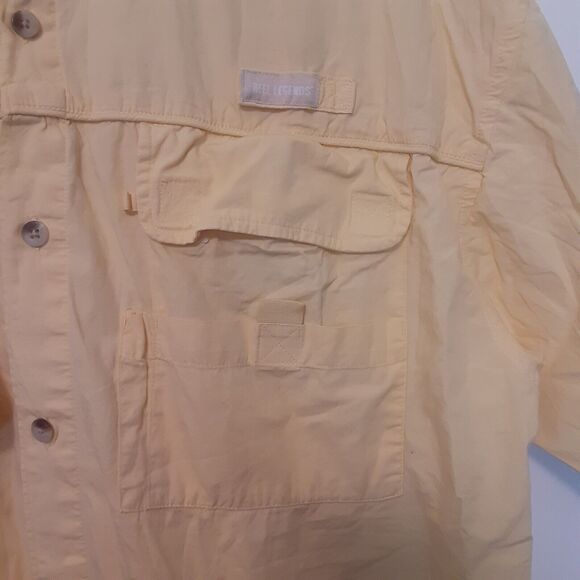 Reel Legends Adult Mens XL Vented Fishing Short Sleeve Shirt Outdoor Yellow - Picture 2 of 9